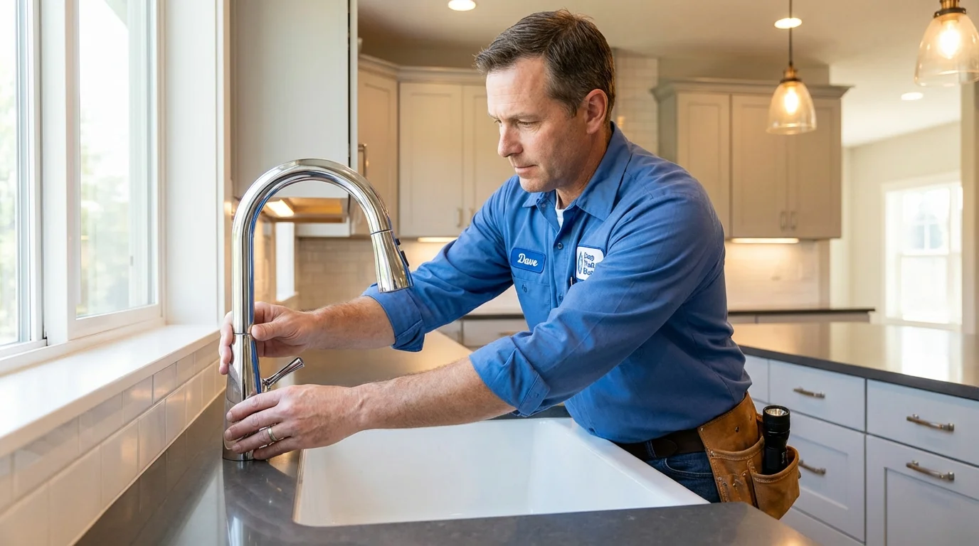 Kitchen faucet installation by Johns Plumbing LLC in Falkville
